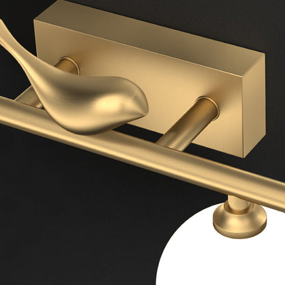 Applique de salle de bain Clémence Ball avec verre opale et décor oiseaux