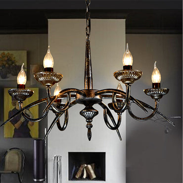 Suspension Lustre Candélabre Industrielle Noire Armand