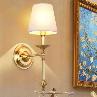 Applique murale en tissu et laiton Élodie 1/2 lumière