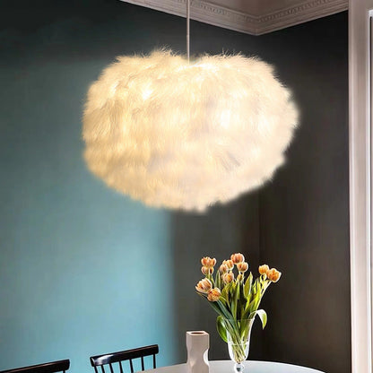 Lustre sphérique en plumes Léonie