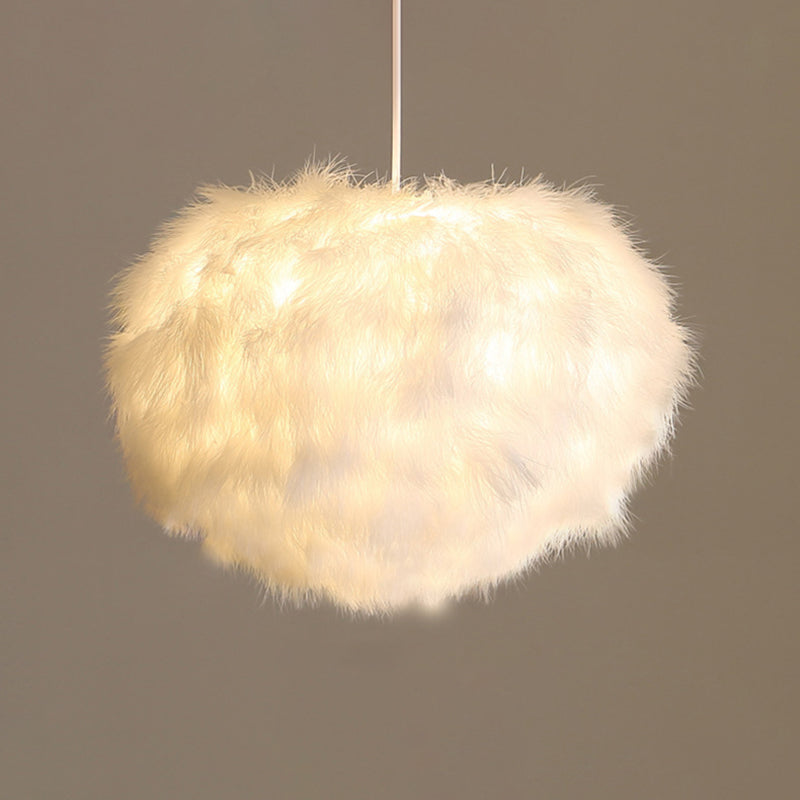 Lustre sphérique en plumes Léonie
