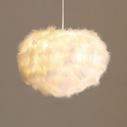 Lustre sphérique en plumes Léonie