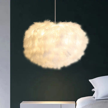 Léonie Fluffy Feather Sphere Chandelier