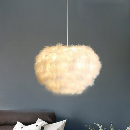 Lustre sphérique en plumes Léonie