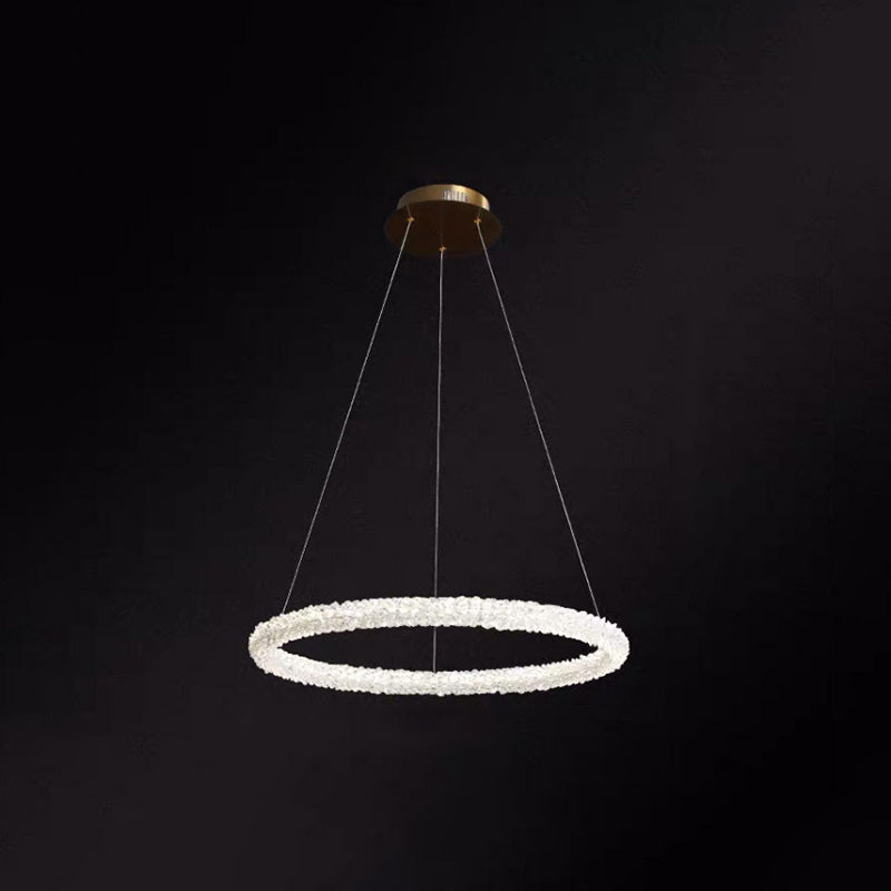 Elise Crystal Circle LED Pendant Light Modern Ring Chandelier