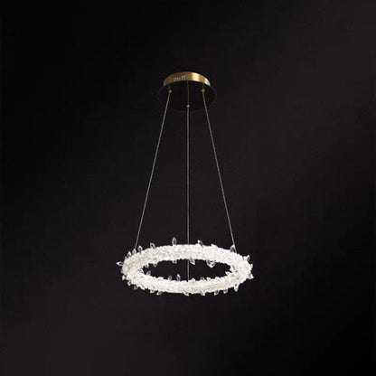 Elise Crystal Circle LED Pendant Light Modern Ring Chandelier