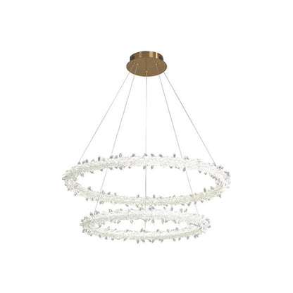 Elise Crystal Circle LED Pendant Light Modern Ring Chandelier