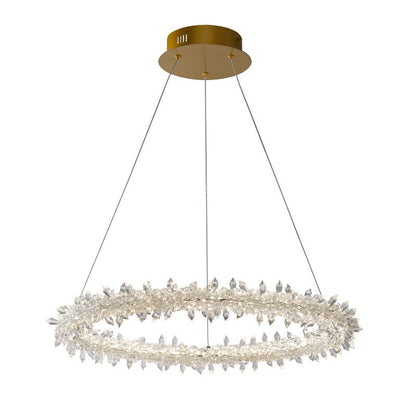 Elise Crystal Circle LED Pendant Light Modern Ring Chandelier