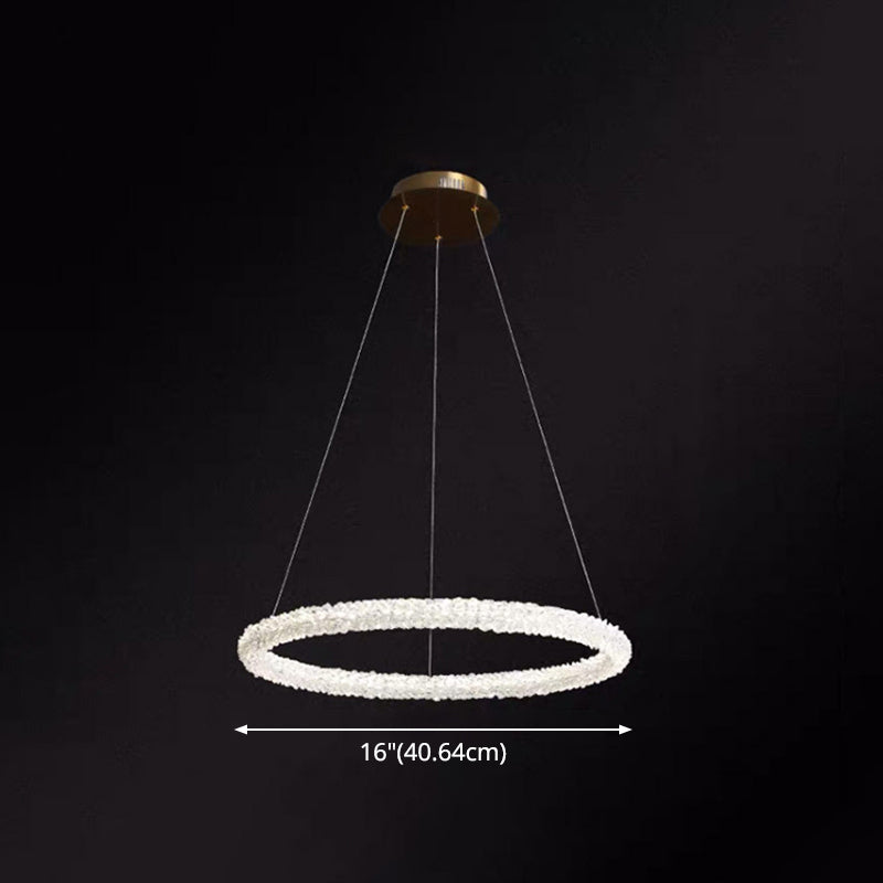 Elise Crystal Circle LED Pendant Light Modern Ring Chandelier