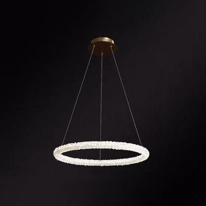Elise Crystal Circle LED Pendant Light Modern Ring Chandelier