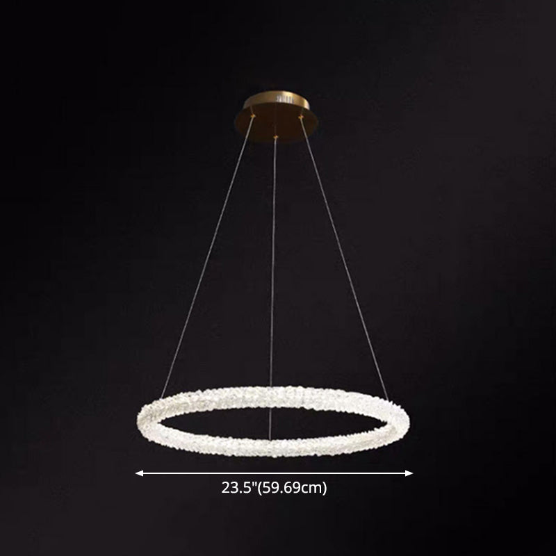 Elise Crystal Circle LED Pendant Light Modern Ring Chandelier