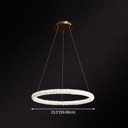 Elise Crystal Circle LED Pendant Light Modern Ring Chandelier