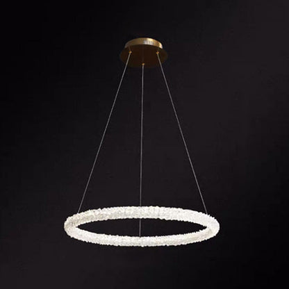 Elise Crystal Circle LED Pendant Light Modern Ring Chandelier