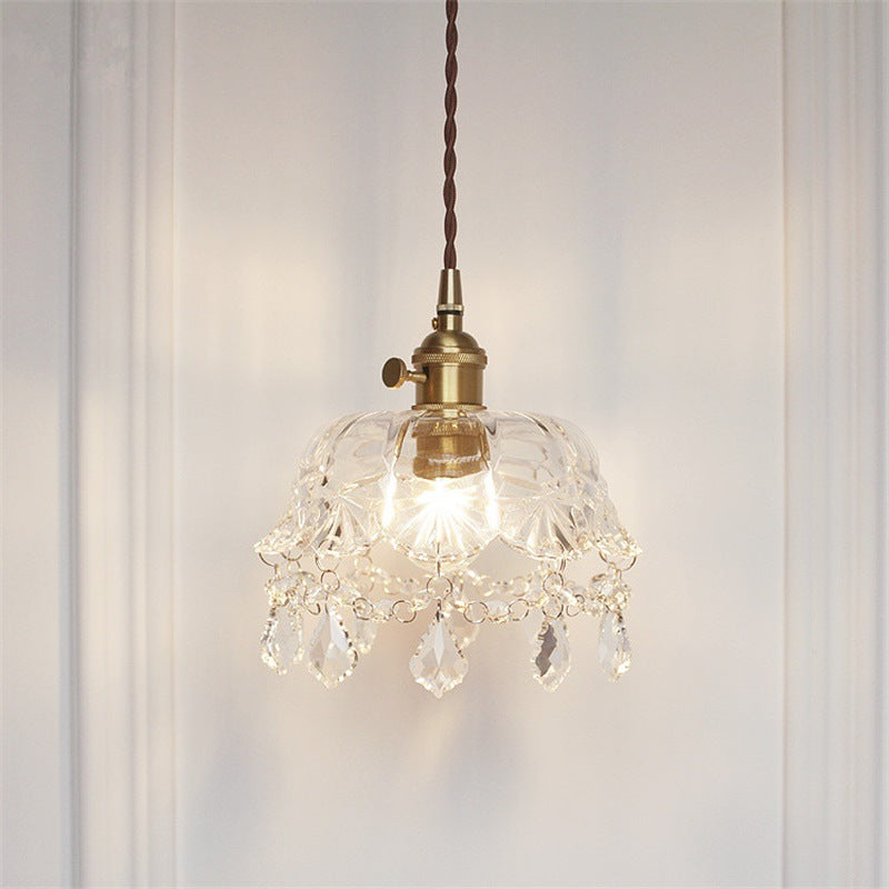 Plafonnier suspension bol de cristal Éloïse