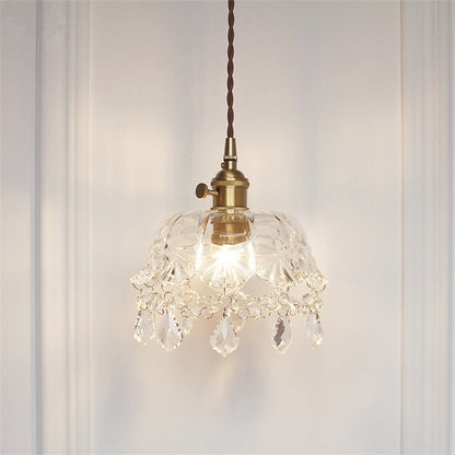 Plafonnier suspension bol de cristal Éloïse