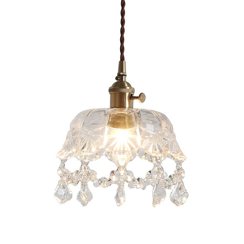 Plafonnier suspension bol de cristal Éloïse
