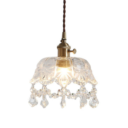 Plafonnier suspension bol de cristal Éloïse