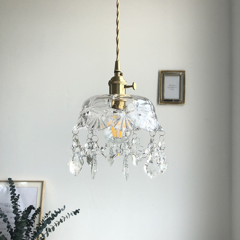 Plafonnier suspension bol de cristal Éloïse
