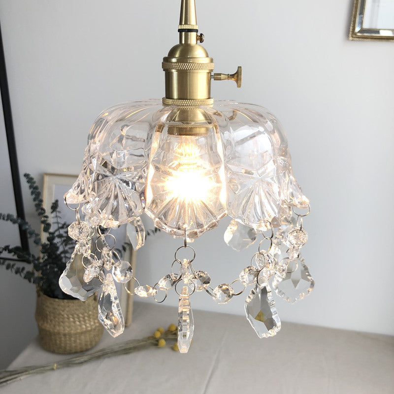 Plafonnier suspension bol de cristal Éloïse