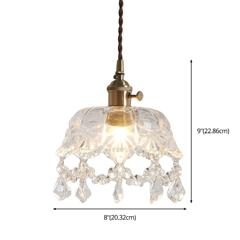 Plafonnier suspension bol de cristal Éloïse