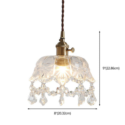Plafonnier suspension bol de cristal Éloïse