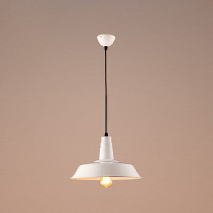 Suspension Elodie Industrielle Métal Noir Blanc