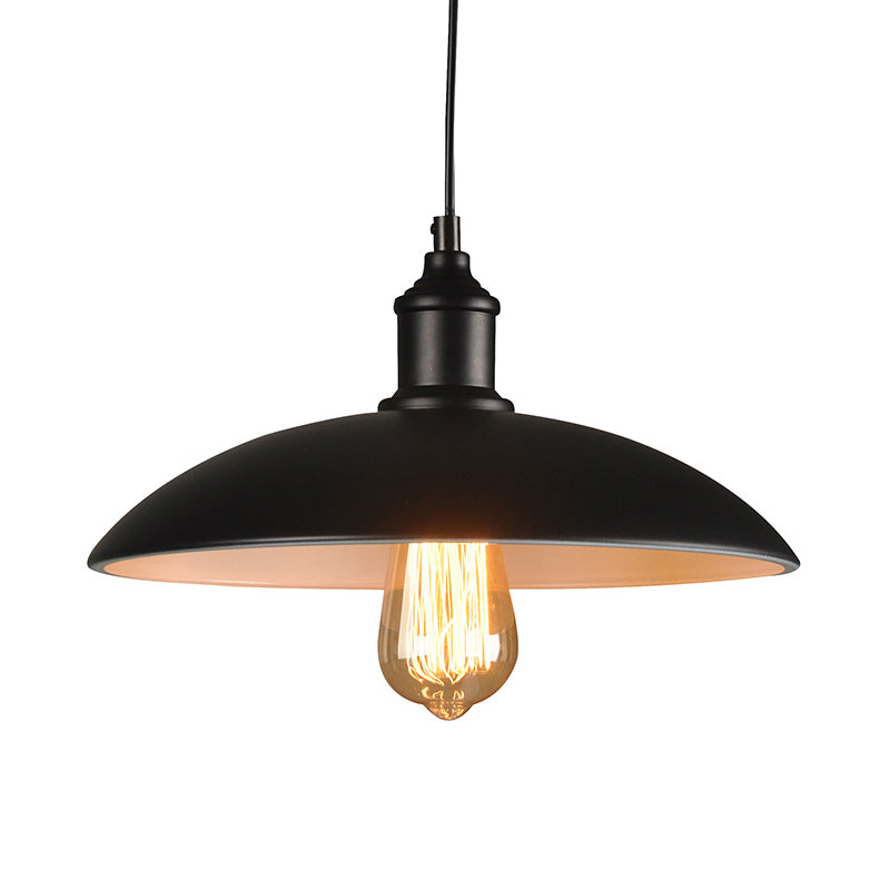 Suspension Camille soucoupe, noire, style industriel vintage