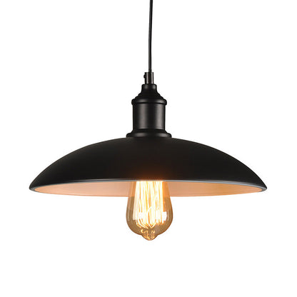 Suspension Camille soucoupe, noire, style industriel vintage