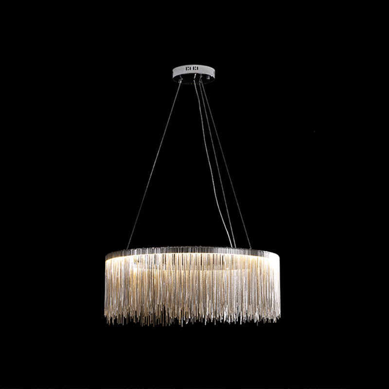 Lustre circulaire Margaux à chaînes et pampilles