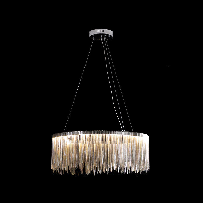 Lustre circulaire Margaux à chaînes et pampilles