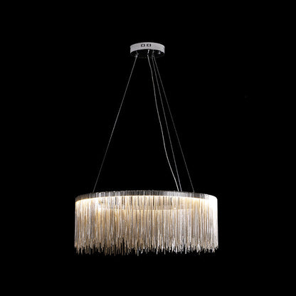 Lustre circulaire Margaux à chaînes et pampilles