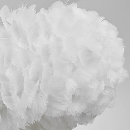 Suspension luminaire Aurora Feather Donut Blanche Lustre Moderne