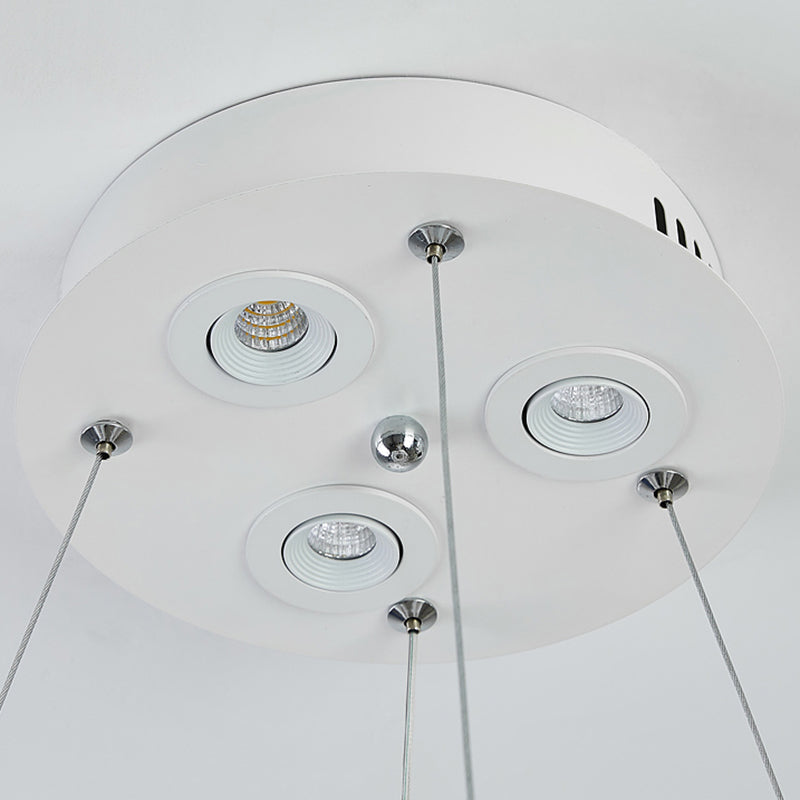 Suspension luminaire Aurora Feather Donut Blanche Lustre Moderne