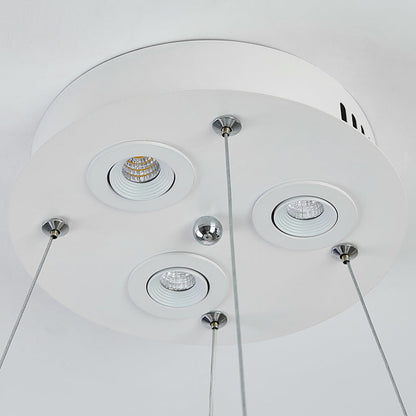 Suspension luminaire Aurora Feather Donut Blanche Lustre Moderne
