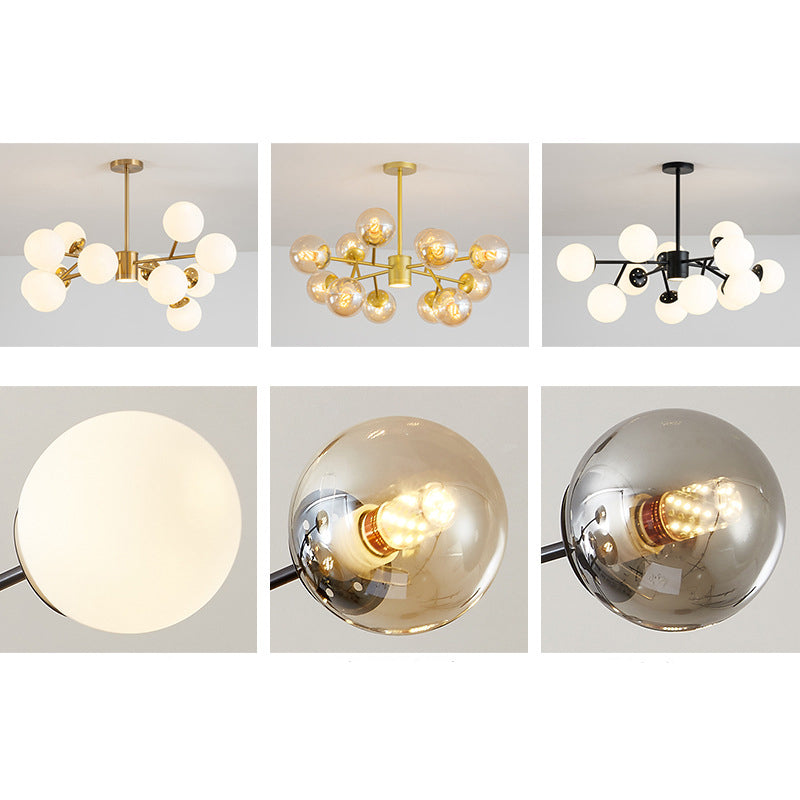 Lustre Isabelle Globe en verre moderne Sputnik