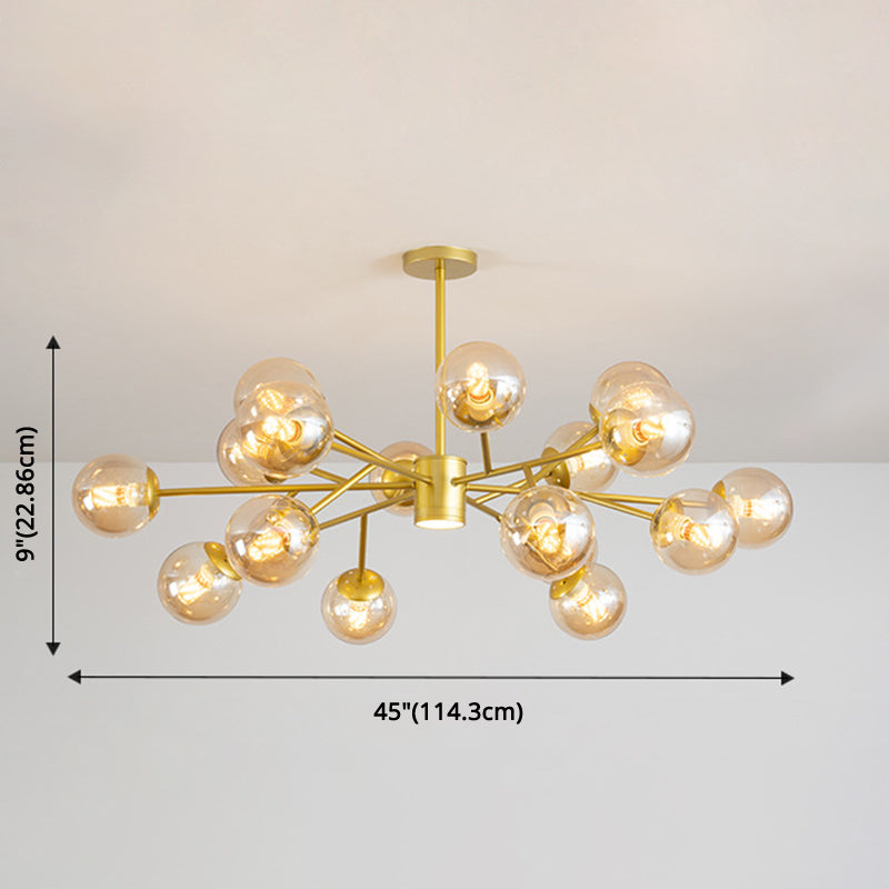 Lustre Isabelle Globe en verre moderne Sputnik