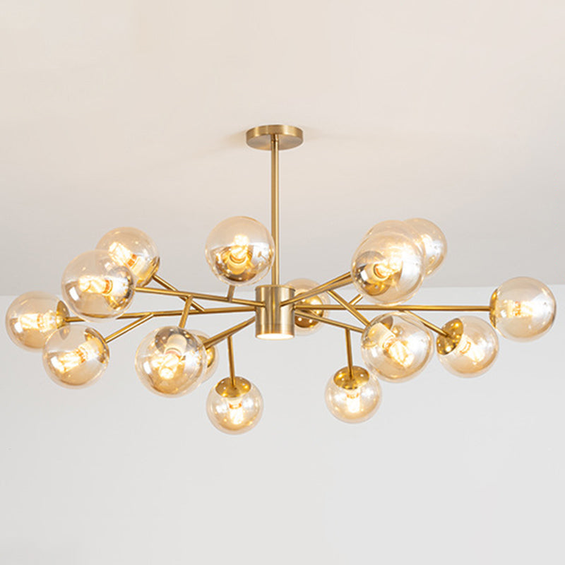 Lustre Isabelle Globe en verre moderne Sputnik