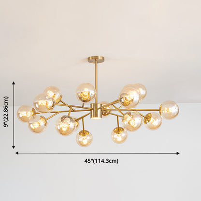 Lustre Isabelle Globe en verre moderne Sputnik