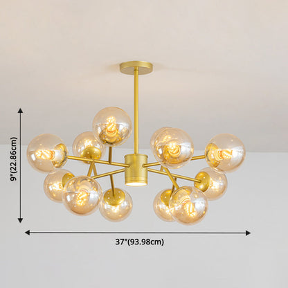 Lustre Isabelle Globe en verre moderne Sputnik