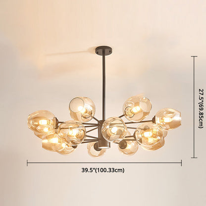 Lustre Isabelle Globe en verre moderne Sputnik