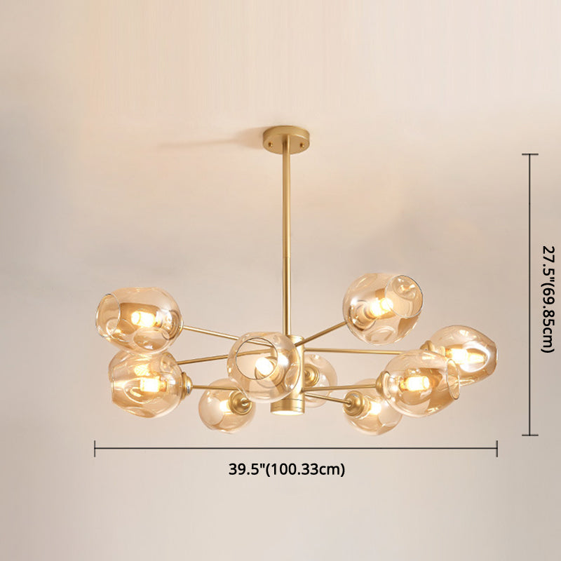 Lustre Isabelle Globe en verre moderne Sputnik