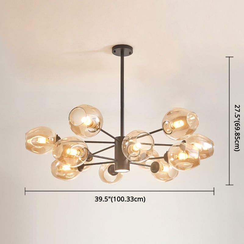 Lustre Isabelle Globe en verre moderne Sputnik