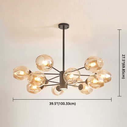 Lustre Isabelle Globe en verre moderne Sputnik