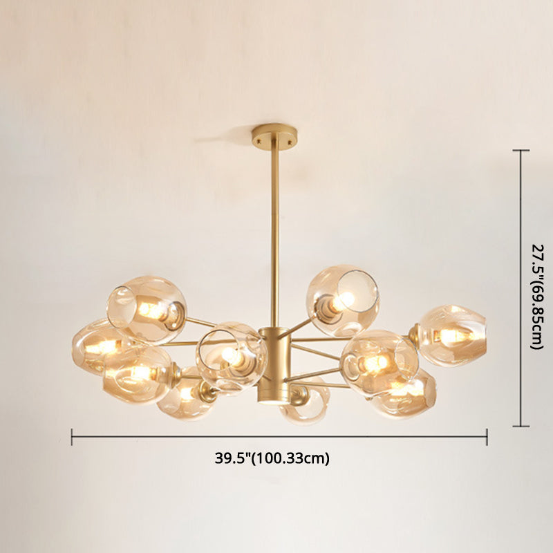Lustre Isabelle Globe en verre moderne Sputnik