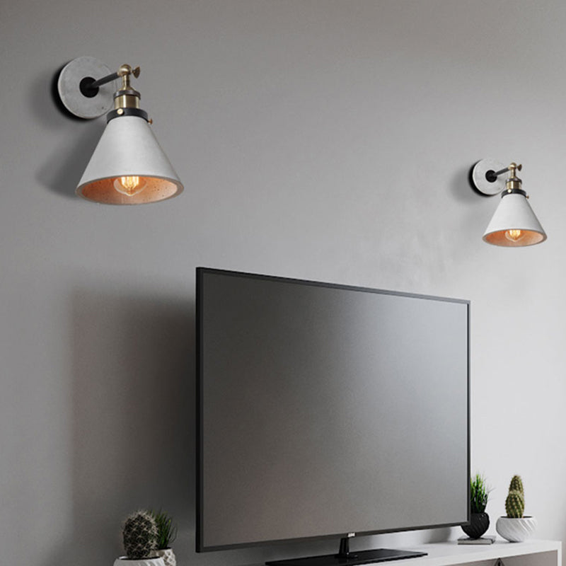 Elise Industrial Wall Lamp with Adjustable Grey Metal Shade