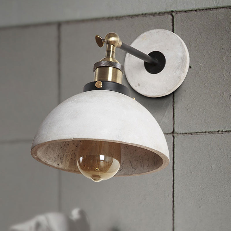 Elise Industrial Wall Lamp with Adjustable Grey Metal Shade