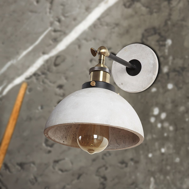 Elise Industrial Wall Lamp with Adjustable Grey Metal Shade