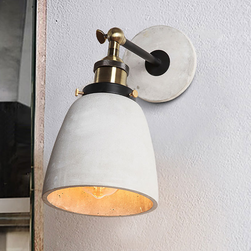 Elise Industrial Wall Lamp with Adjustable Grey Metal Shade