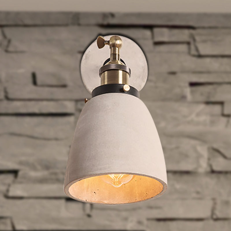 Elise Industrial Wall Lamp with Adjustable Grey Metal Shade