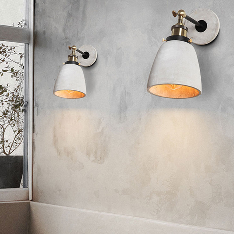 Elise Industrial Wall Lamp with Adjustable Grey Metal Shade